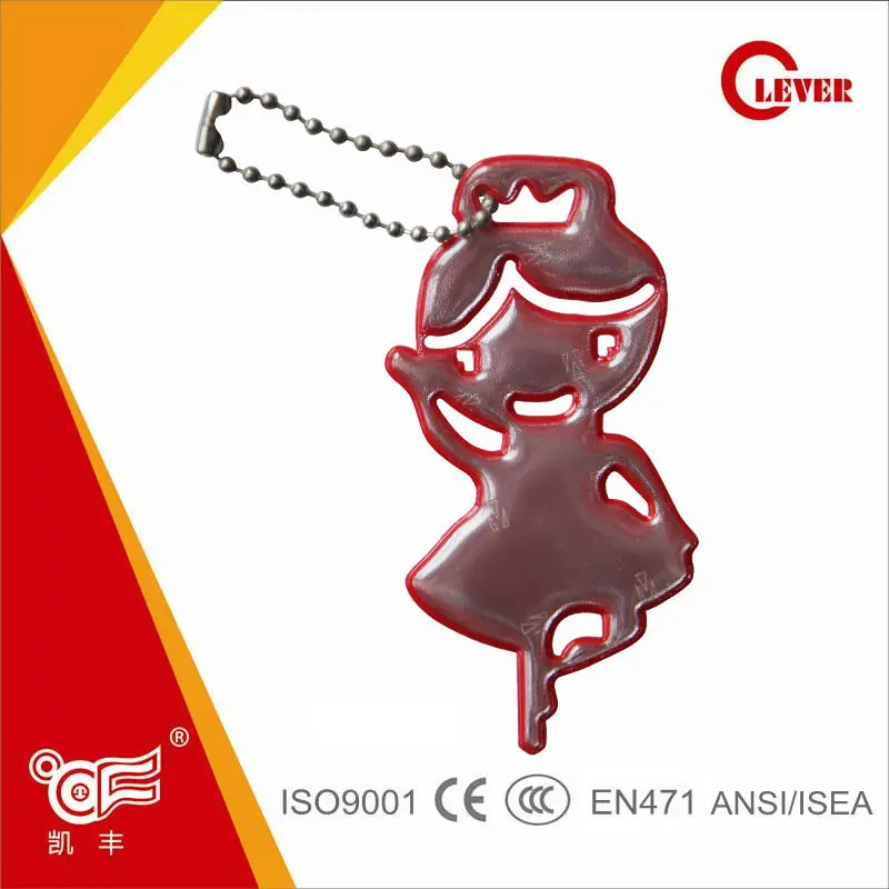 Reflective key chain with PVC material used for promotional item