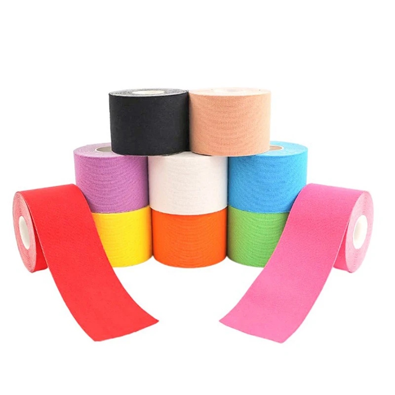 Wholesale 5cm* 5m Breathable Cotton Rigid Body Adhesive Sports Waterproof Muscle Kinesiology Tape