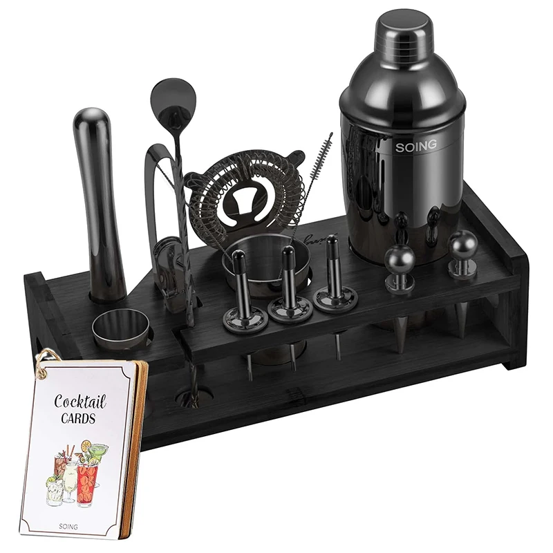 Factory Price Matte Black Stainless Steel Double Wall Shakers Kit
