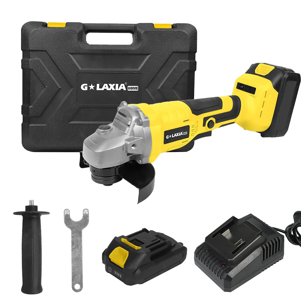 Galaxia 20V Brushless Angle Grinder Cordless 2A Battery 1A Charger Include DIY Level Support Grinding Machine