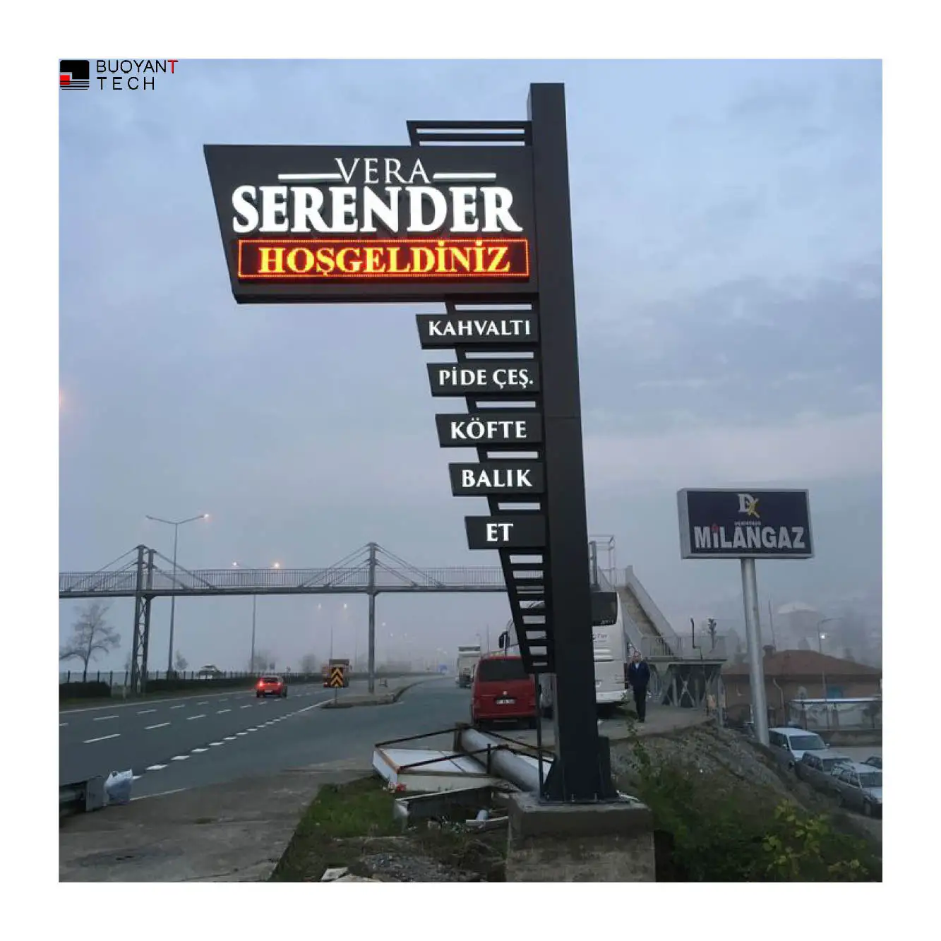 New Listing Outdoor 3D LED Pylon Advertising Sign round Aluminum Frame Illuminated LED Light Box Project Sign