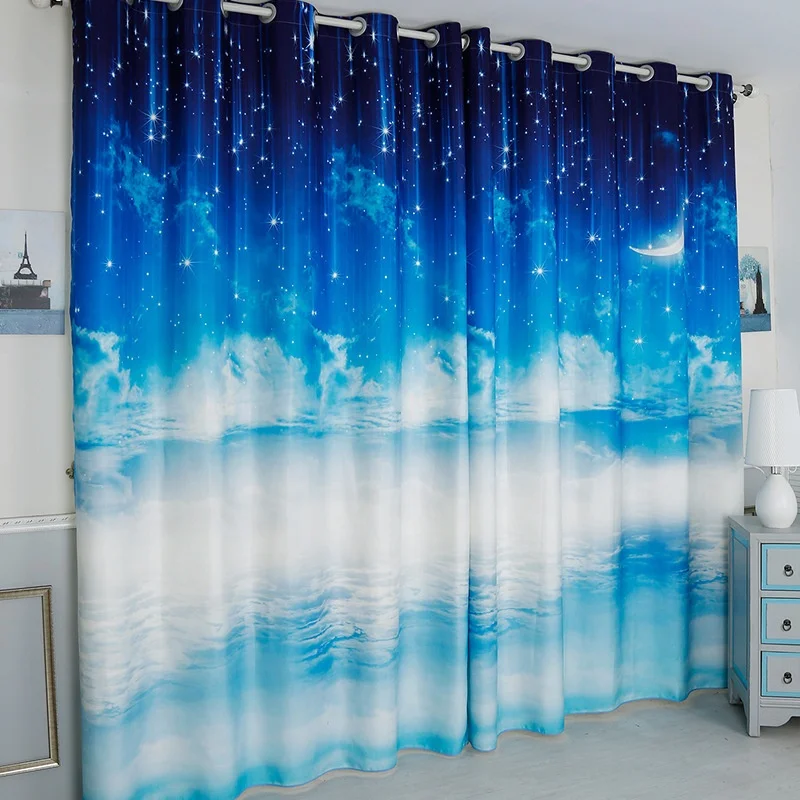 factory wholesale Curtain fabric pattern of Nature printing  curtains for bedroom forest Drapes for Living  Dining Room