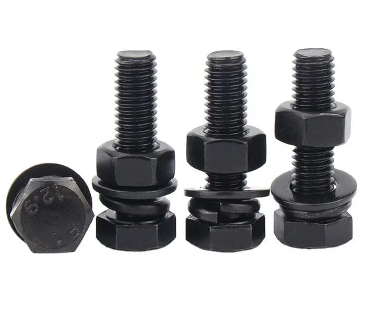 Galvanized 8.8 10.9 12.9 stainless steel hexagon bolts galvanized ex works.