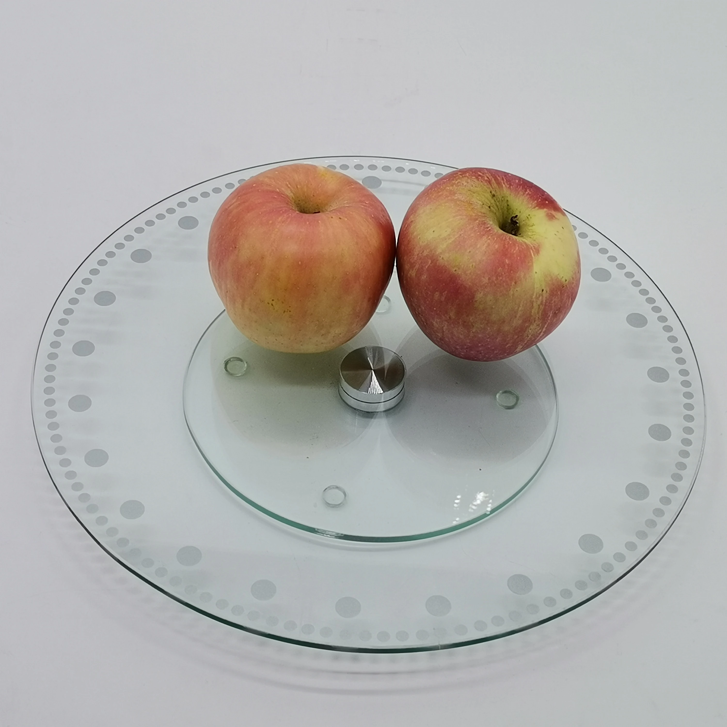 12 Inch Round Tempered Glass Lazy Susan Turntable, Rotating Tray, Serving Plate/Dining Table Top (Clear)