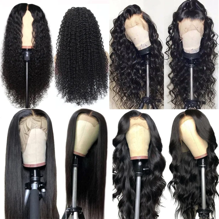High density 150 180 virgin human hair lace front wig wholesale mink Brazilian human hair bundle with closure frontal vendors