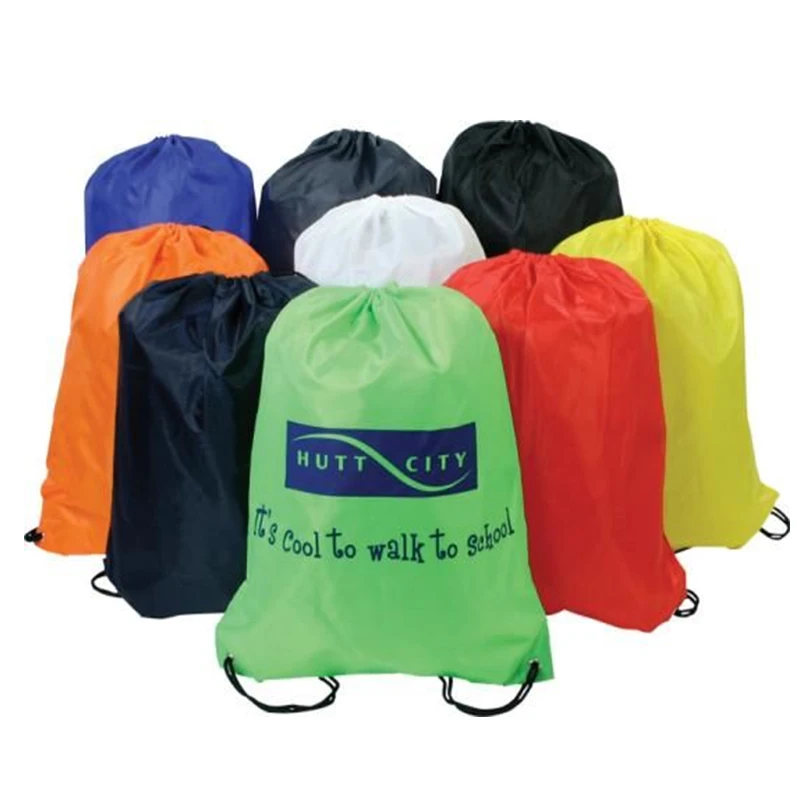 Custom Printing  420D Oxford Nylon Polyester Sublimation Printing Casual Sports DrawString Backpack Outside