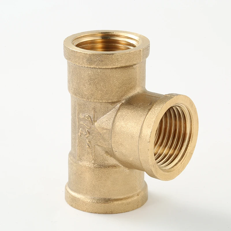copper fittings water pipe copper female  brass TEE FITTING yellow copper fitting 32mm 20mm 16mm