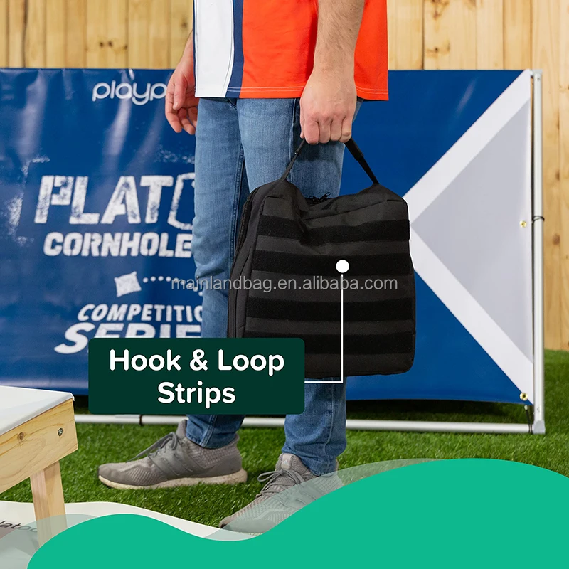 Outdoor Cornhole Bag Carrying Case Holds 4 Corn Hole 16-20 Bags Organizer Game Bag with 4 Separation Pouches