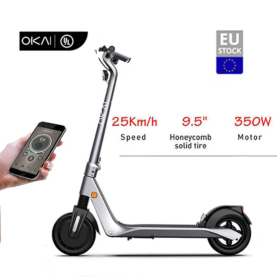 
OKAI ES500 fast delivery door to door ES500 36v 350W e scooter sharing quality two wheel adult electric scooter eu warehouse 