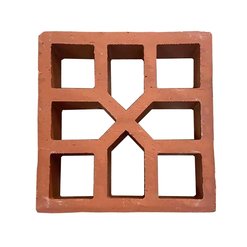 Fence Panel Red Terracotta Bricks Decorative Flower Hollow Wall Tile