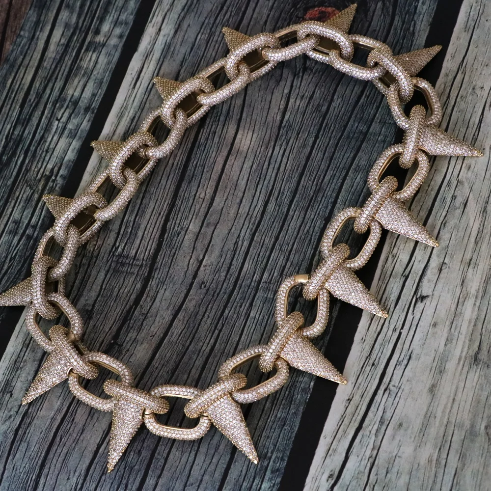 Hip Hop Boys Diamond Thick Gold Plated Chain For Men, Big Size Necklace