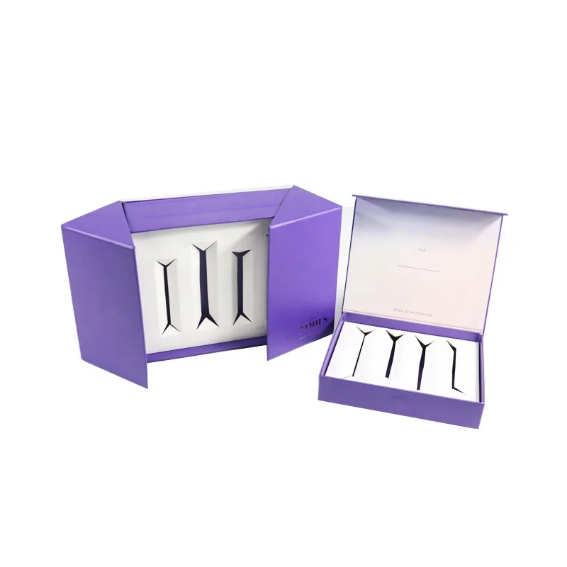 Deluxe Holographic Paper Cardboard Make Up Makeup Brushes Set Gift Boxes With Paper Card Magnetic Beauty Powder Brush Packaging