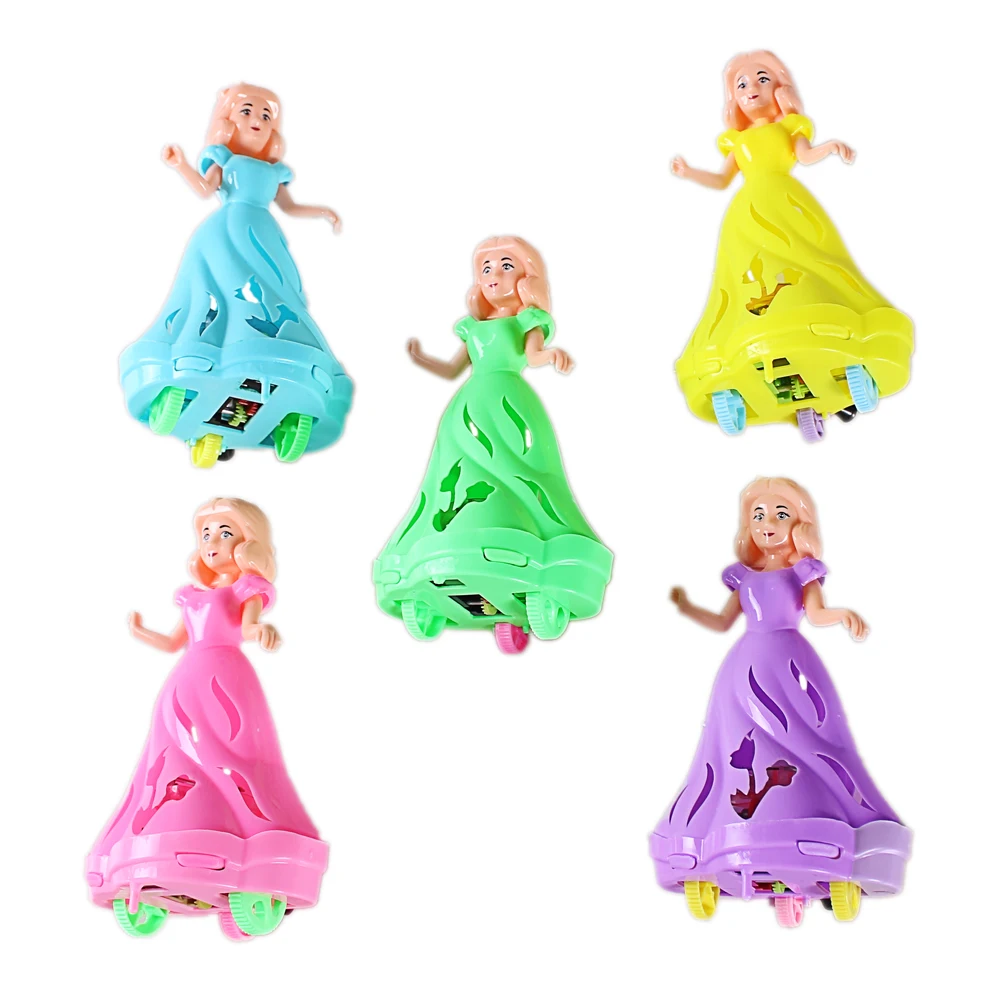Wholesale Plastic Princess Doll Small Car For Baby Girl Mini Pull Back Toy Car With Light
