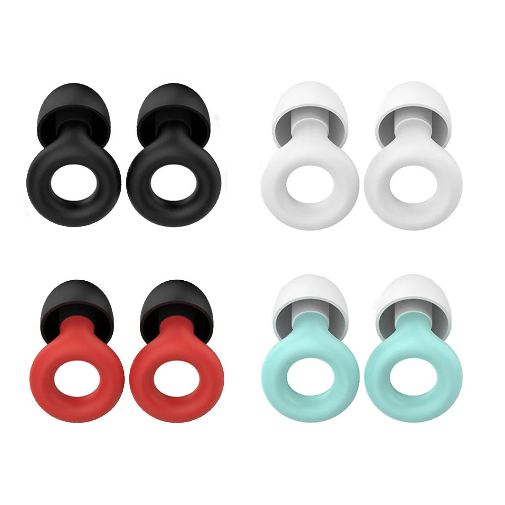 Custom logo Soundproof soft Reusable Airplane Acoustic Sound insulation swimming sleep earplugs
