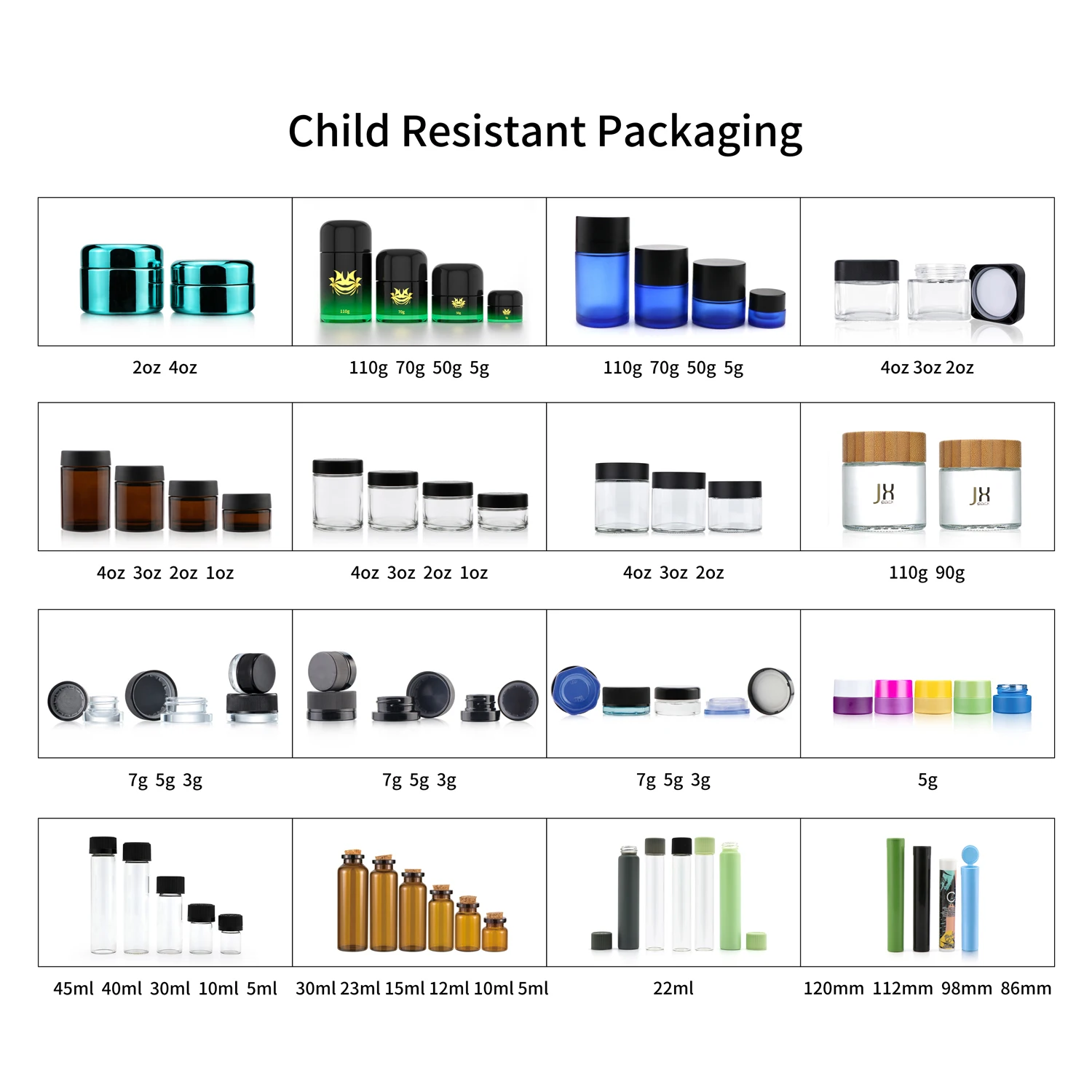 50ml Eco-friendly Clear Childproof Acrylic Jar With Colour Silicone Cover 20ml Airtight Acrylic Storage Bottle