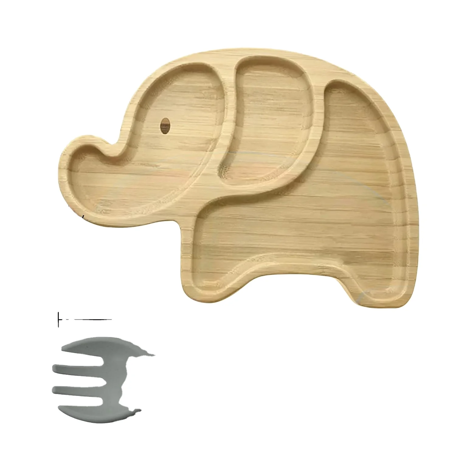wholesale animal shape elephant bamboo plate baby toddlers feeding bamboo plates