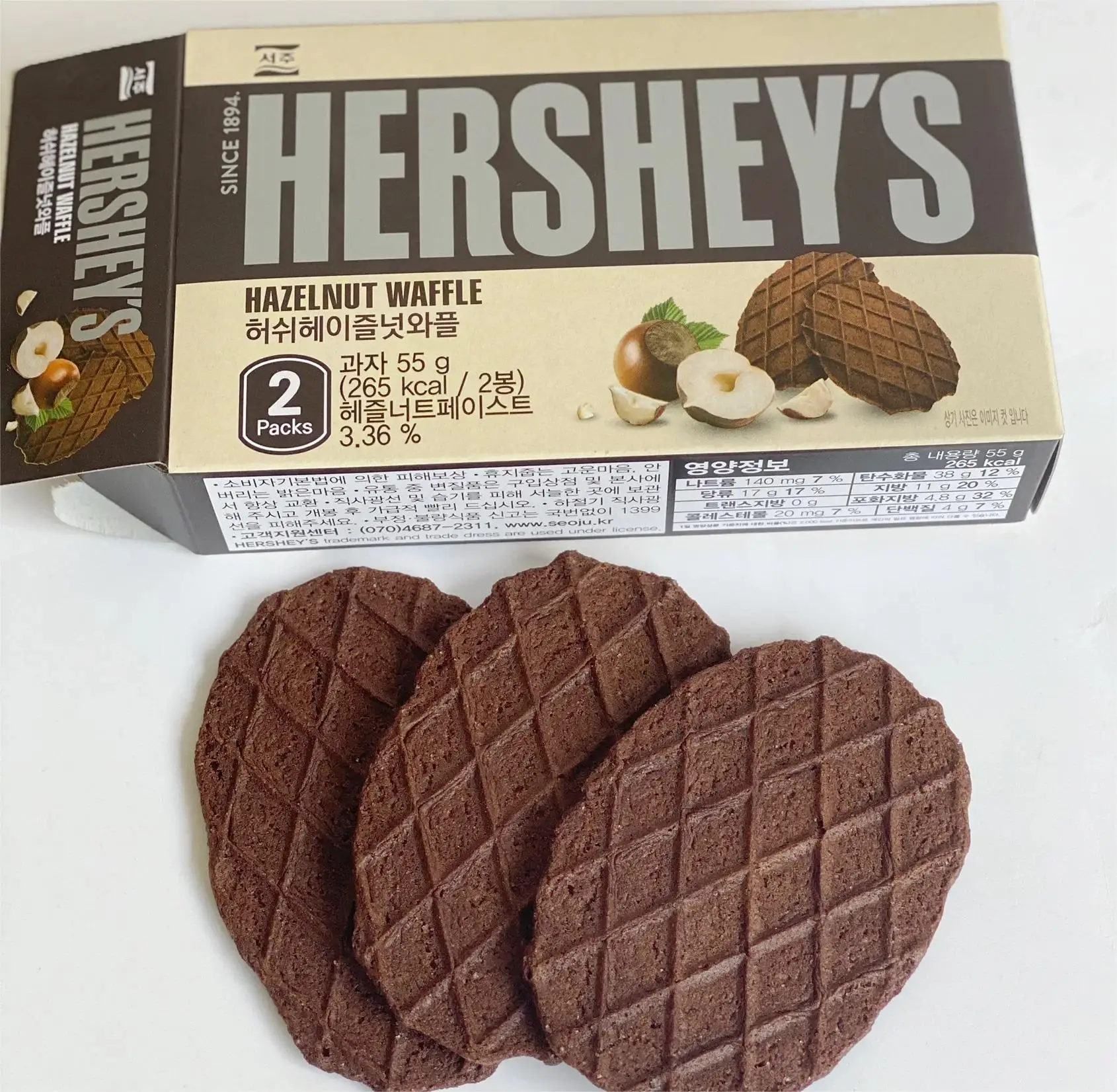 Оптовая продажа 55 г корейское сэндвич-печенье Hersheys экзотические змеи вафли шоколадное печенье