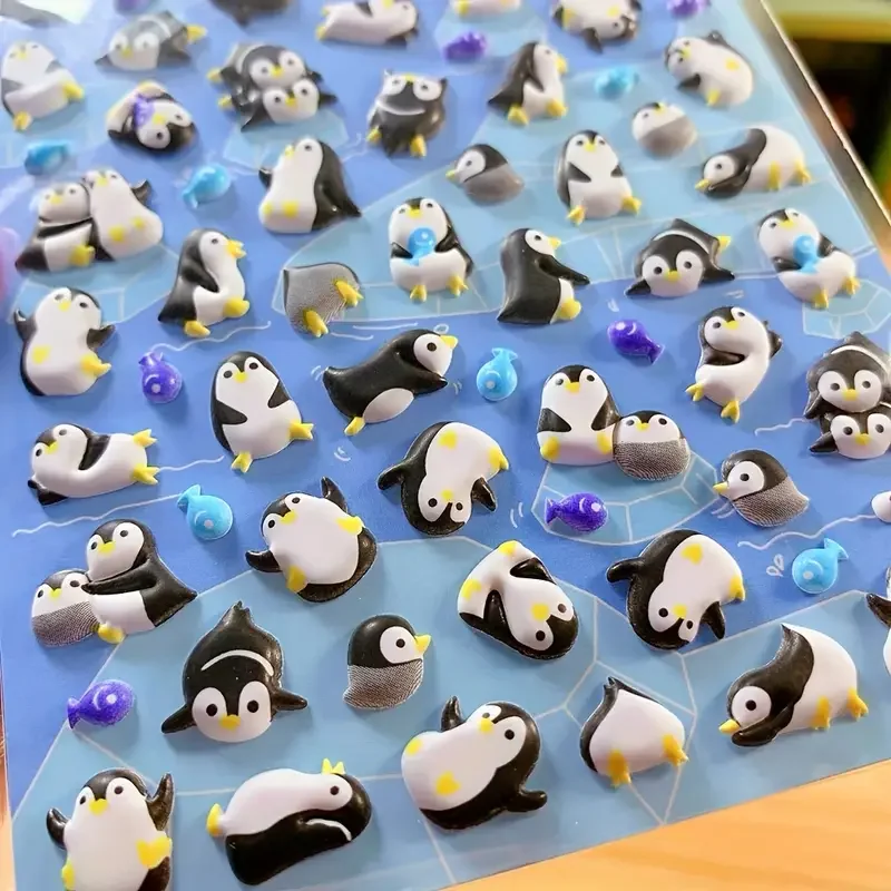 Penguin Cartoon Three-dimensional Bubble Sticker Sticker Handmade Decoration Mobile Phone Cup Book Graffiti Sticker