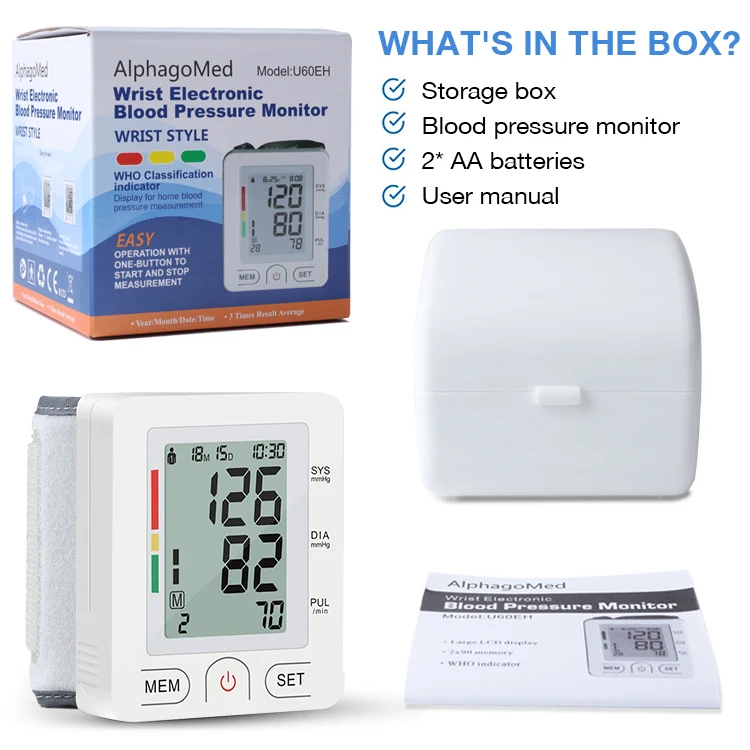 
Wrist Tensiometer ISO Certificate and Class II Instrument classification Digital Blood Pressure Monitor 