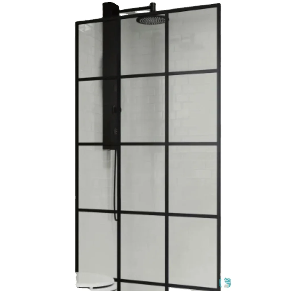 Black Silk Printing Toughened Tempered Customized Grid Pattern Glass For Glass Doors