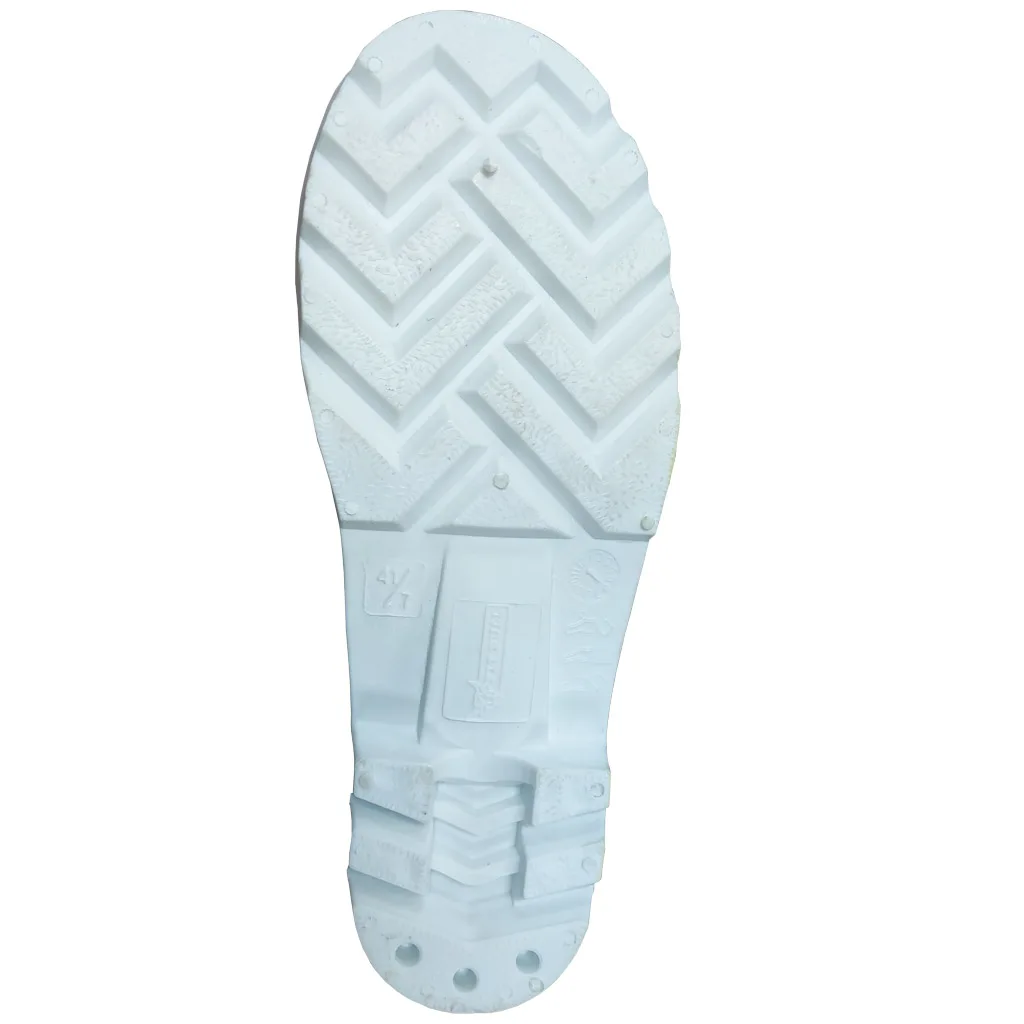 Outdoor wholesale rubber anti-slip white PVC safety rain boots footwear industrial working safety boots