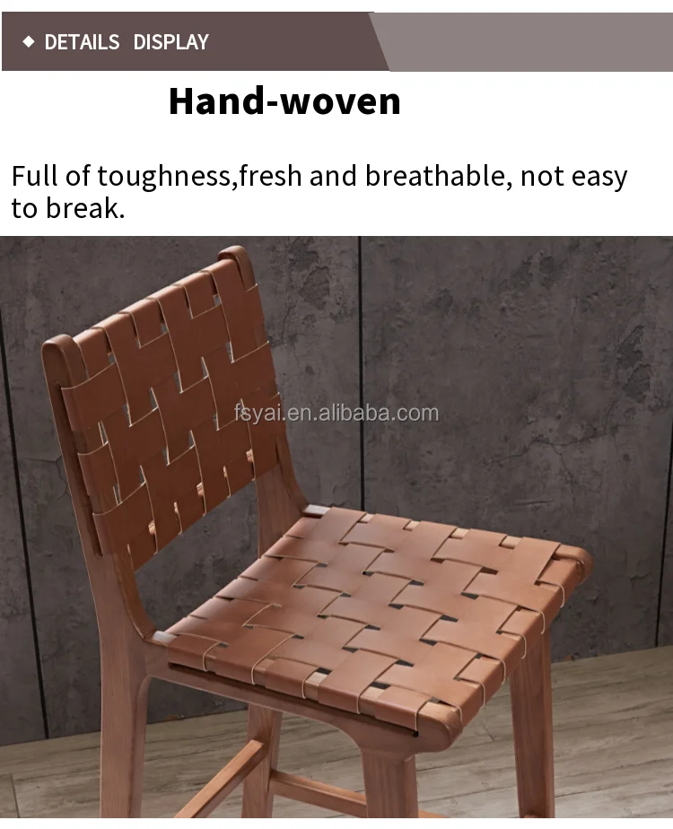 cheap modern counter height wood nordic leather home wooden bar stools with back wholesale