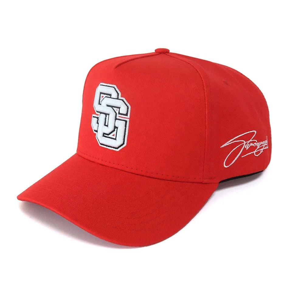 2023 Hot Selling  Custom 5 Panel Baseball Cap with 3D Embroidery And Flat Embroidery Outline C-Ray Headwear Cap for men women
