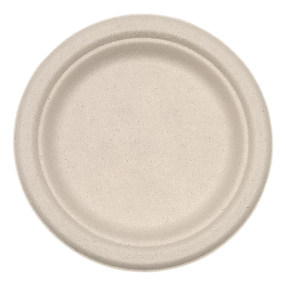 6 Inch Tableware Paper Plates White Bagasse Plates Eco- Small Round Dinner Plates