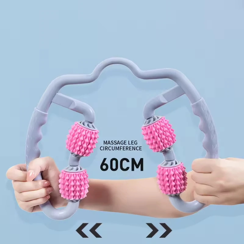 Keepeak Myofascial Roller Stick Circular Stovepipe Massager Roller Ball Leg Clamp Leg Foam Shaft Roller Fitness Muscle Relaxatio