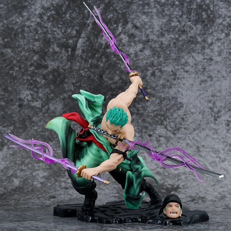 Hot Sale Wholesale custom anime figure roronoa zoro three knife flow solon anime figure
