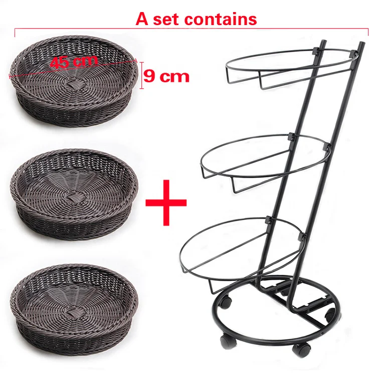 Wholesale  Removable 3 Tier  store Display rack stand  supermarket  fruit  Vegetable Display rack metal  wire display rack