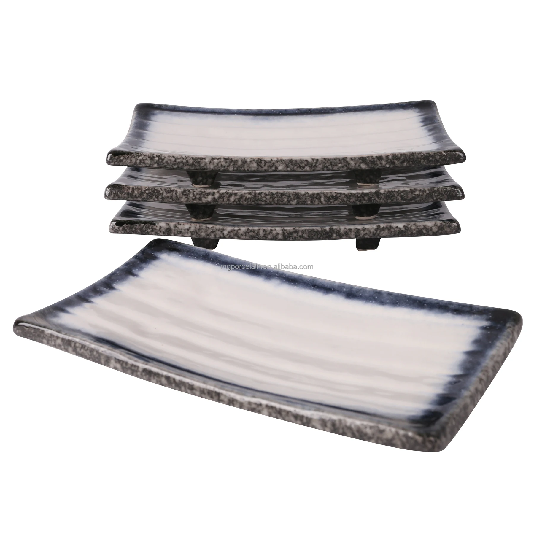 Japanese restaurant teppanyaki ceramic tableware stoneware sushi serving plate