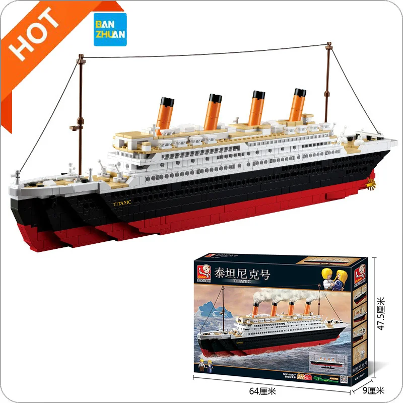 Sluban M38-B0577 оптовая продажа Счастливый маленький новый продукт титанический большой пластиковый строительный блок модель корабля игрушка из кирпича