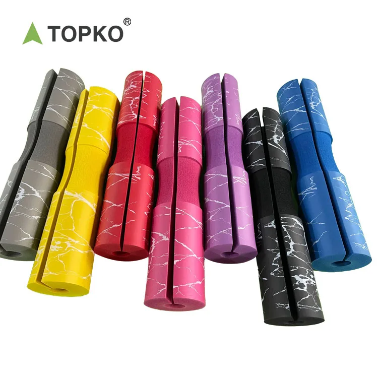 TOPKO Custom Logo Gym Weightlifting Neck Shoulder Protective Pad Pink Foam Nonslip Barbell Squats Pad Set For Hip Thrusts
