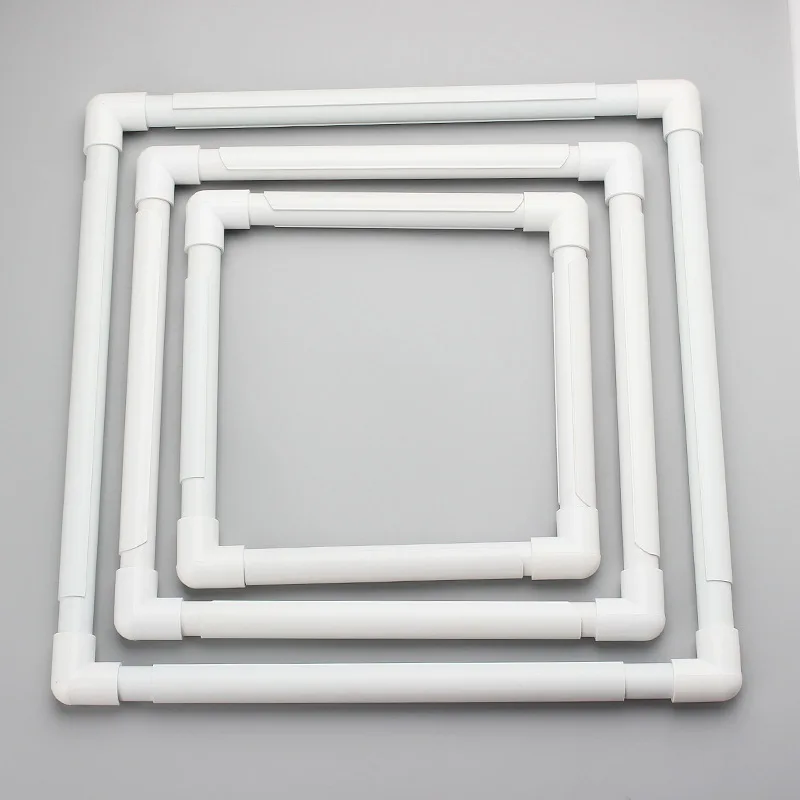 Plastic Cross Stitch Frame Square Embroidery Hoop White DIY Sewing Tools Sewing Hoop Handhold Craft Clip Embroidery Snap Frame