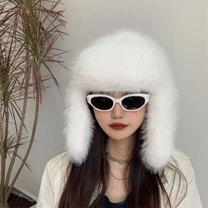 IDOIT New Outdoor Cold Proof Earflap Warm Cap Thickened Windproof Hat Lei Feng Hat Fur Winter Trapper Warm Winter Warm Hat