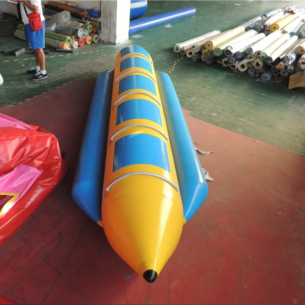 0.65, 0.9mm PVC Wholesale inflatable fly fish banana boat for sale 5/6/7/8 people to sit