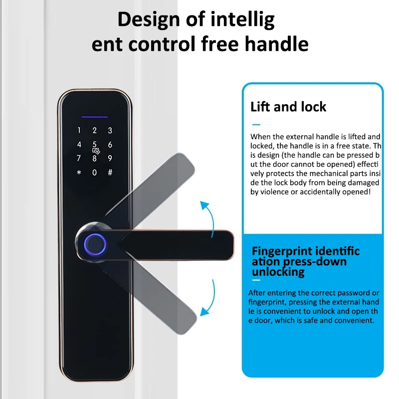 OEM Waterproof Outdoor High Security Electric Digital Fingerprint Smart Door Lock Tuya cerradura inteligente