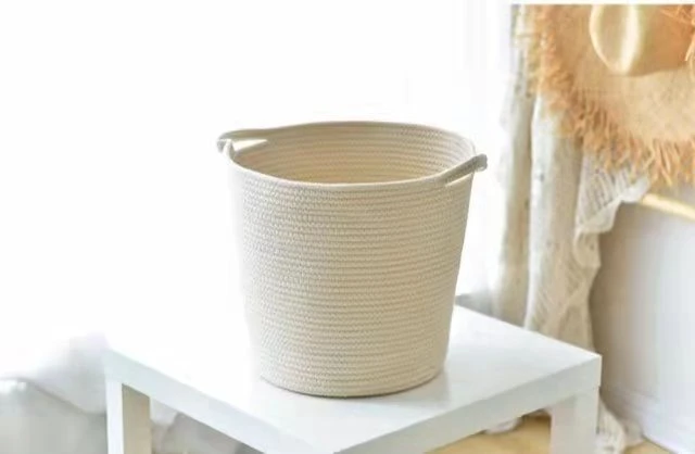 Household goods sorting basket Nordic simple elegant handle cotton rope storage basket
