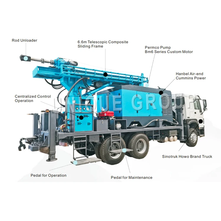 Hot sale 400M Automatic Borewell Water Well Drilling Machine Hydraulic Portable Diesel Water Well Drilling Rig
