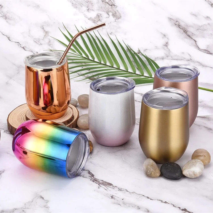 12 oz Double Wall 304 Stemless Insulated Vacuum Wine Tumbler With Different Painting Colors