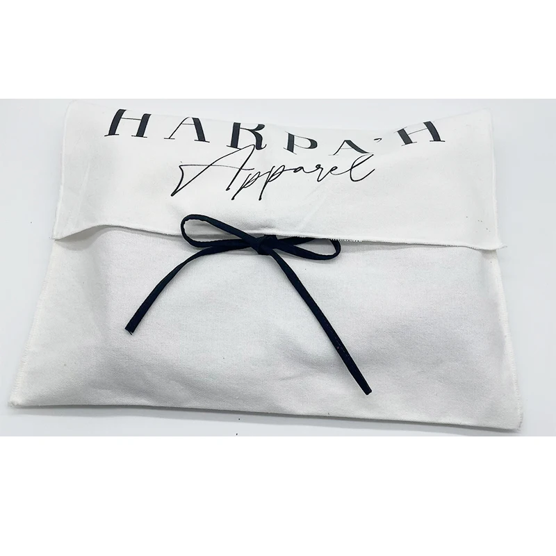 Cotton Envelope Gift Packaging Cloth Dust Bag White Luxury Jewelry Cosmetic Envelope Dust Bag Organic Recycled Cotton Dust Bag