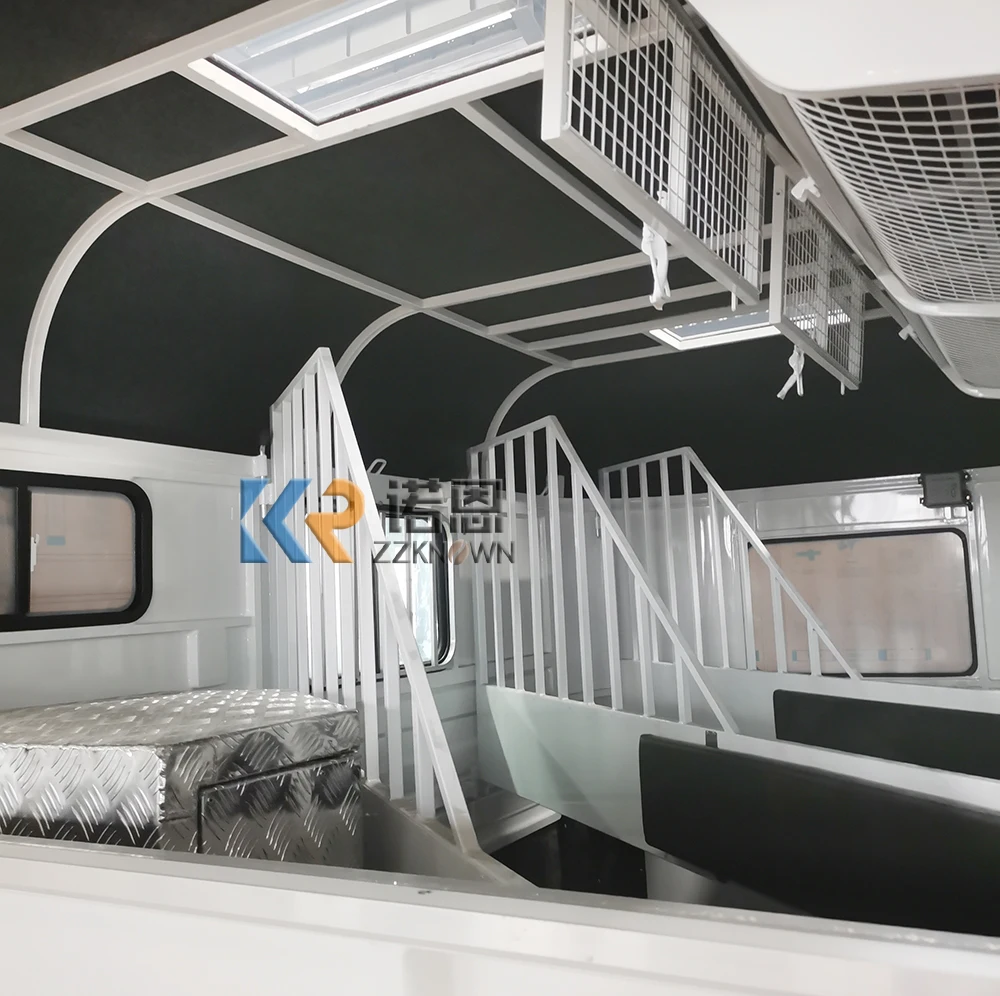 2 Horses Angle Load Horse Trailer with Standard Configuration Transportation Horse Floats Truck