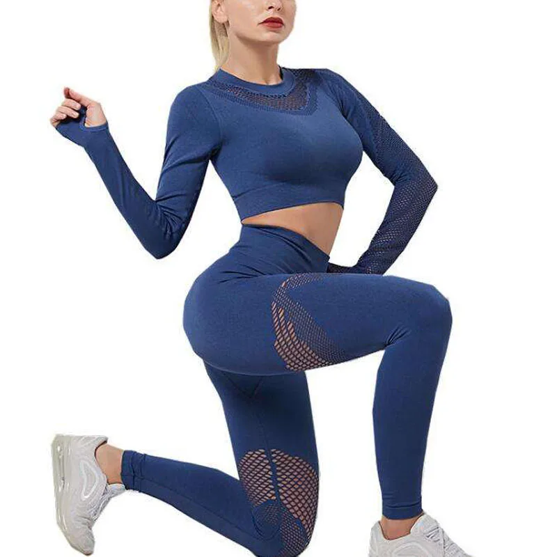 Yoga Set Bra And Leggings Set Women High Waist Fitness Gym Cloth 2 Piece Tracksuit Sports wear Set