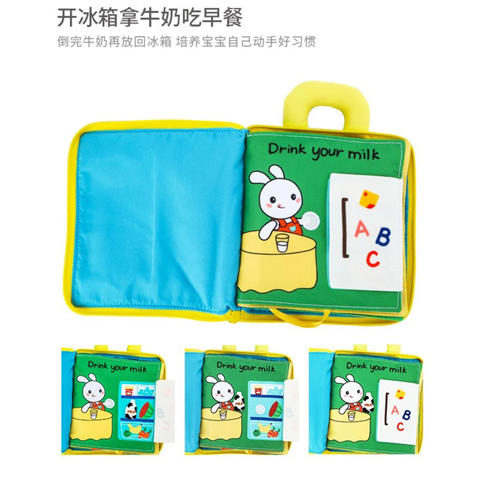 Soft Cloth Baby Books Rustle Sound Baby Quiet Set Infant Early Learning Educational Toys Cloth Books Crinkle Books for Kid