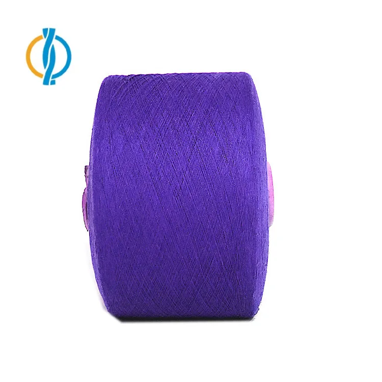 20s/1 18s/1 purple color yarn cotton 30 polyester 70 blended recycled yarn open end for circular knitting machine