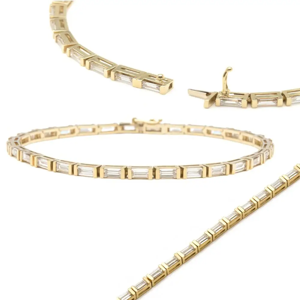 Gemnel 925 sterling silver rainbow Rectangular tennis bracelets & bangles