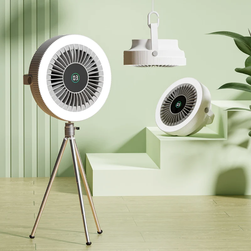 IMYCOO Portable 3 in 1 4000mAh Rechargeable Outdoor Mini Tripod Fan Remote control Table USB Floor Desktop Fan For Travel