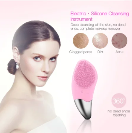 
Mini spazzola per la pulizia del viso elettrica detergente per il viso sonico in Silicone pulizia profonda dei pori spazzola per 