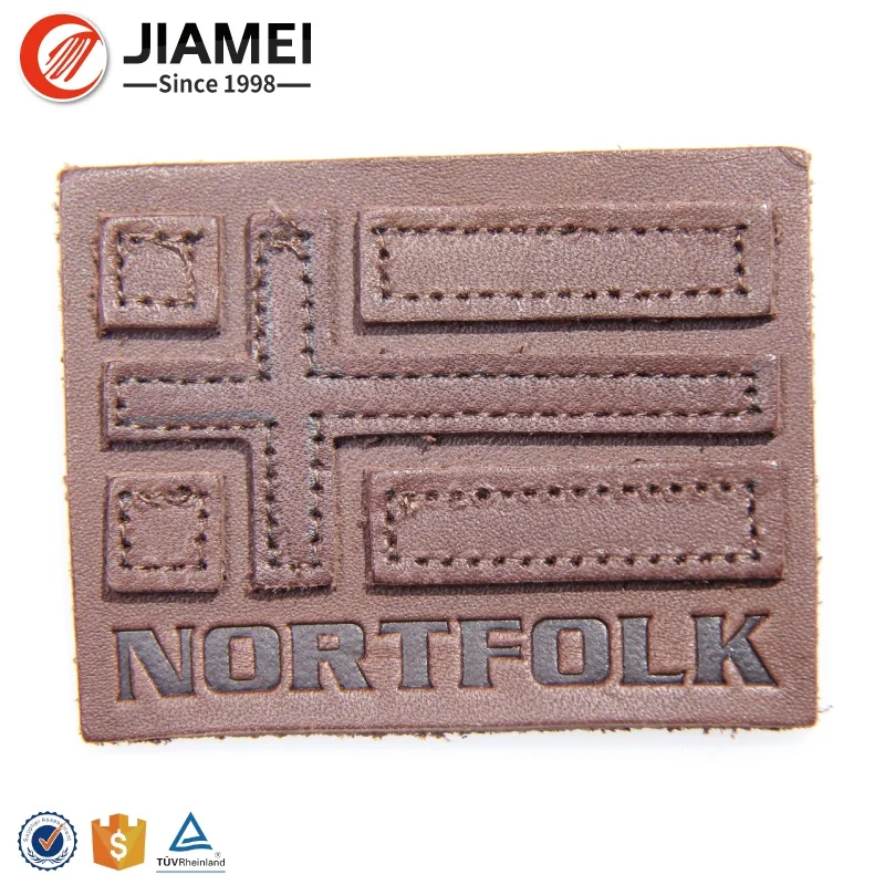Durable Custom Embossed Jeans Leather Patch Labels for Jeans